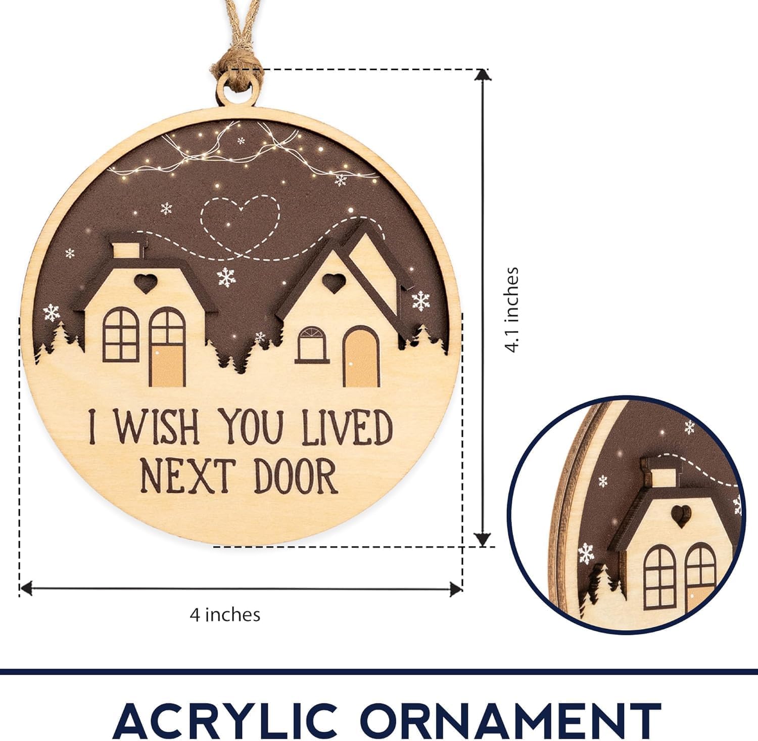 Ready to gift kraft envelope and card included ornament