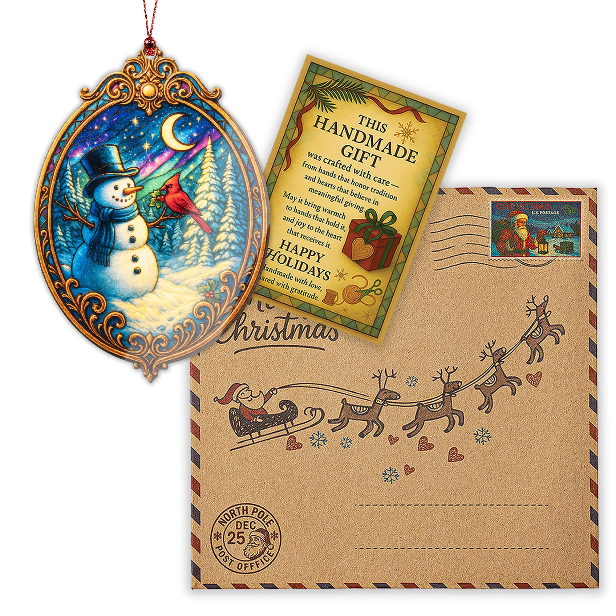 Acrylic Christmas Ornament 2025 with story card packaging