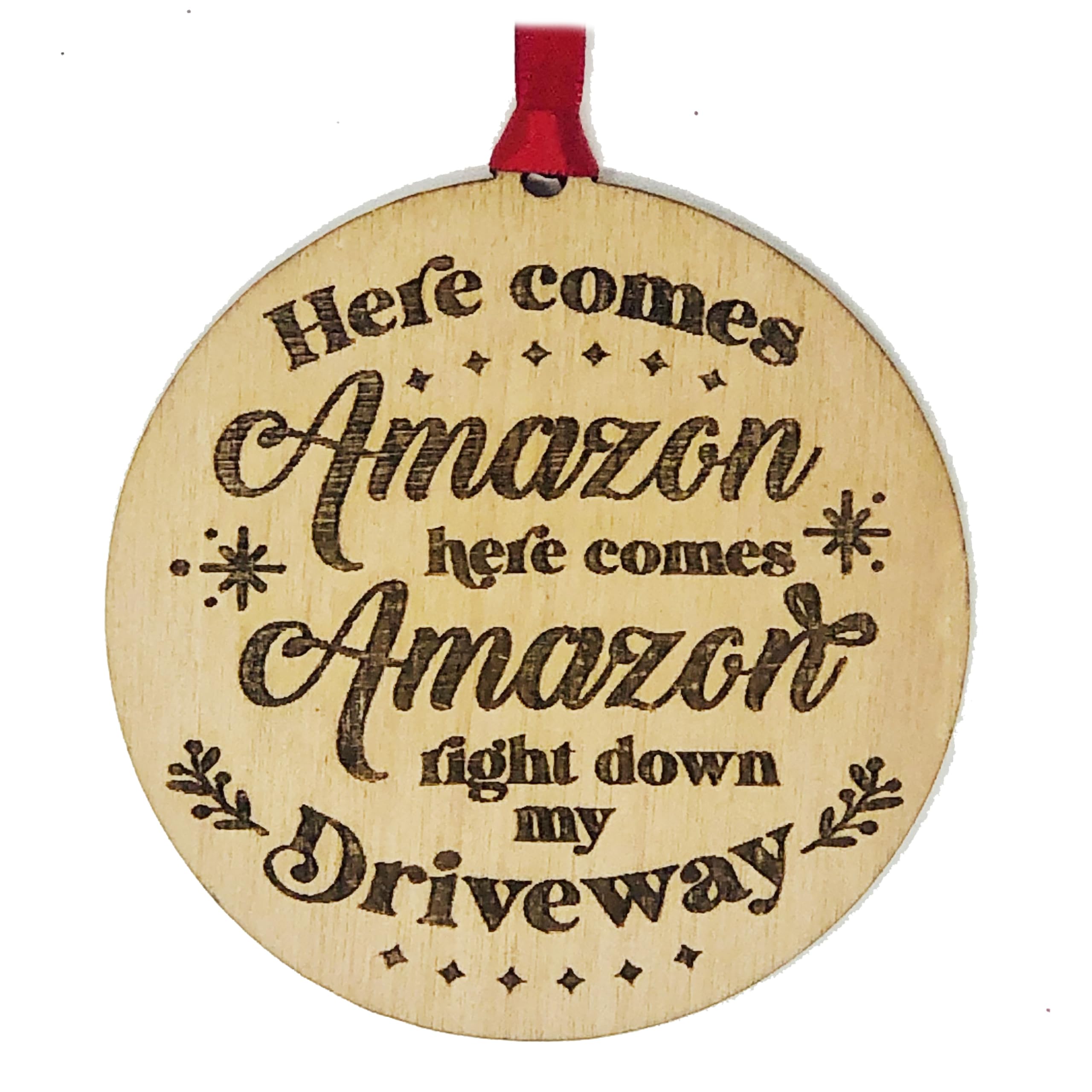 3 inch round birch plywood Christmas ornament