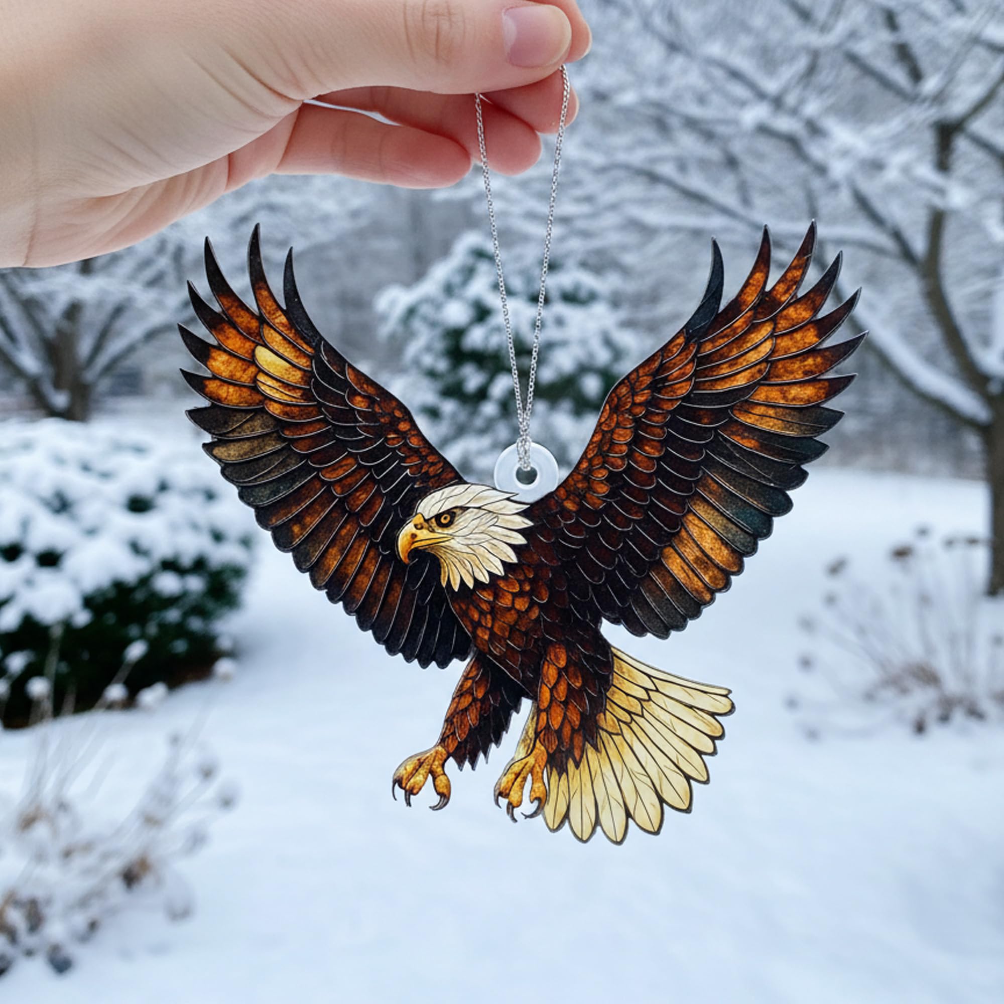 christmas ornament featuring bald eagle design