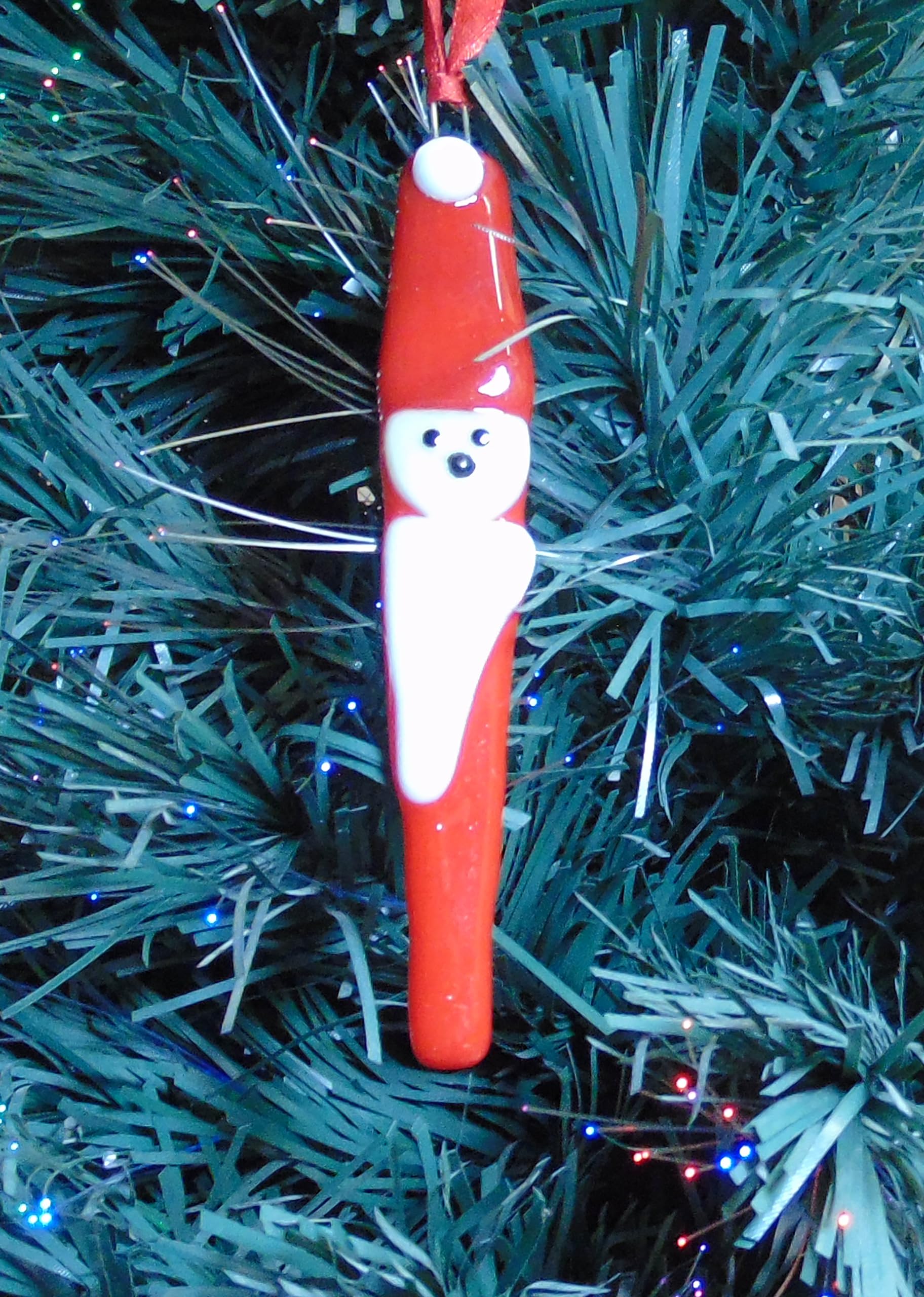 One of a kind Santa ornament handmade