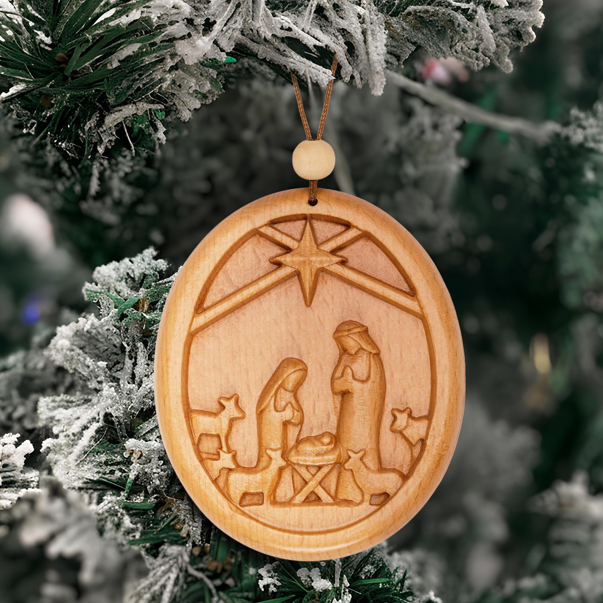 Nativity scene wooden ornament for Christmas decoration