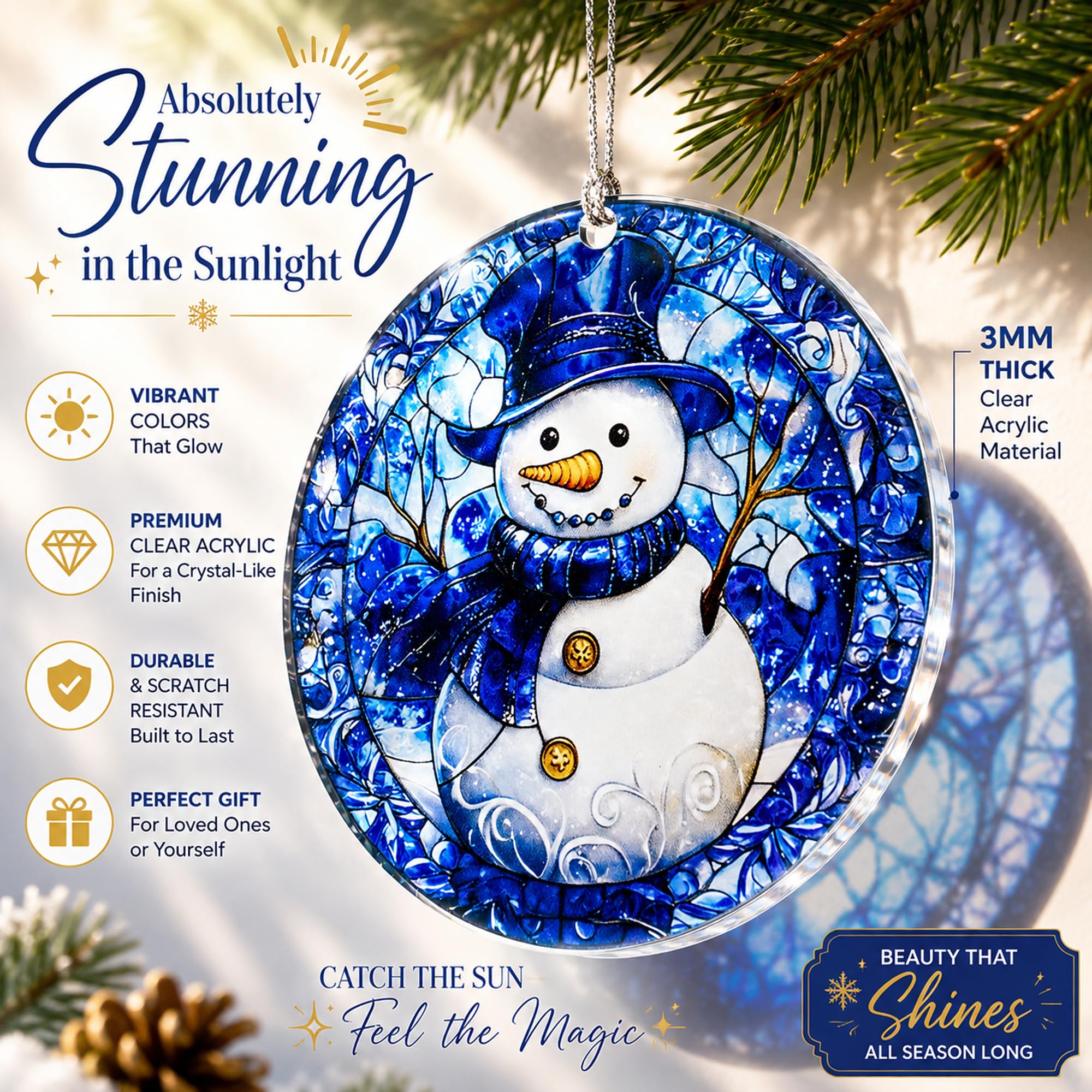 Versatile snowman decor for home or office spaces