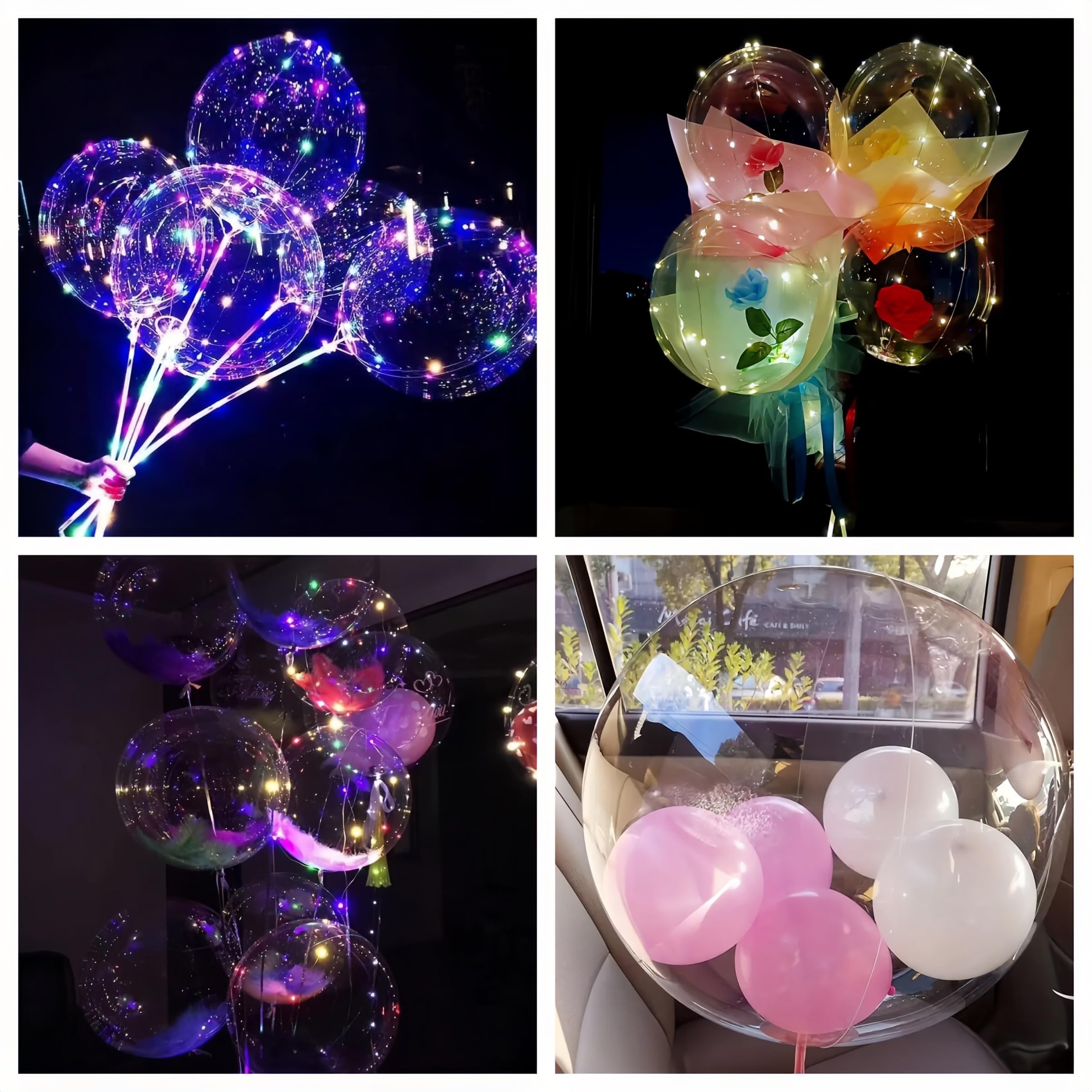 Christmas party decor using large clear balloons