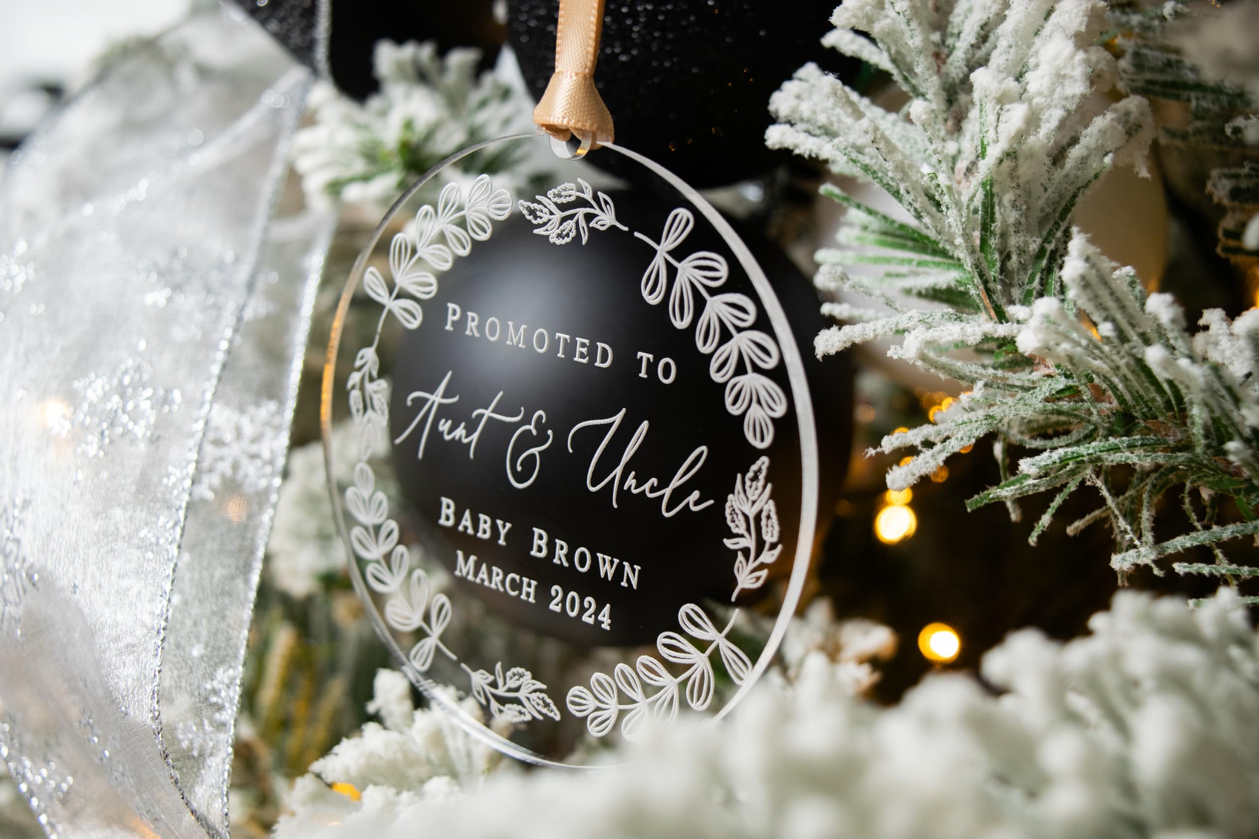 Christmas pregnancy announcement ornament ready for gifting