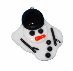 Christmas snowman ornament handmade 3x2.25 inches
