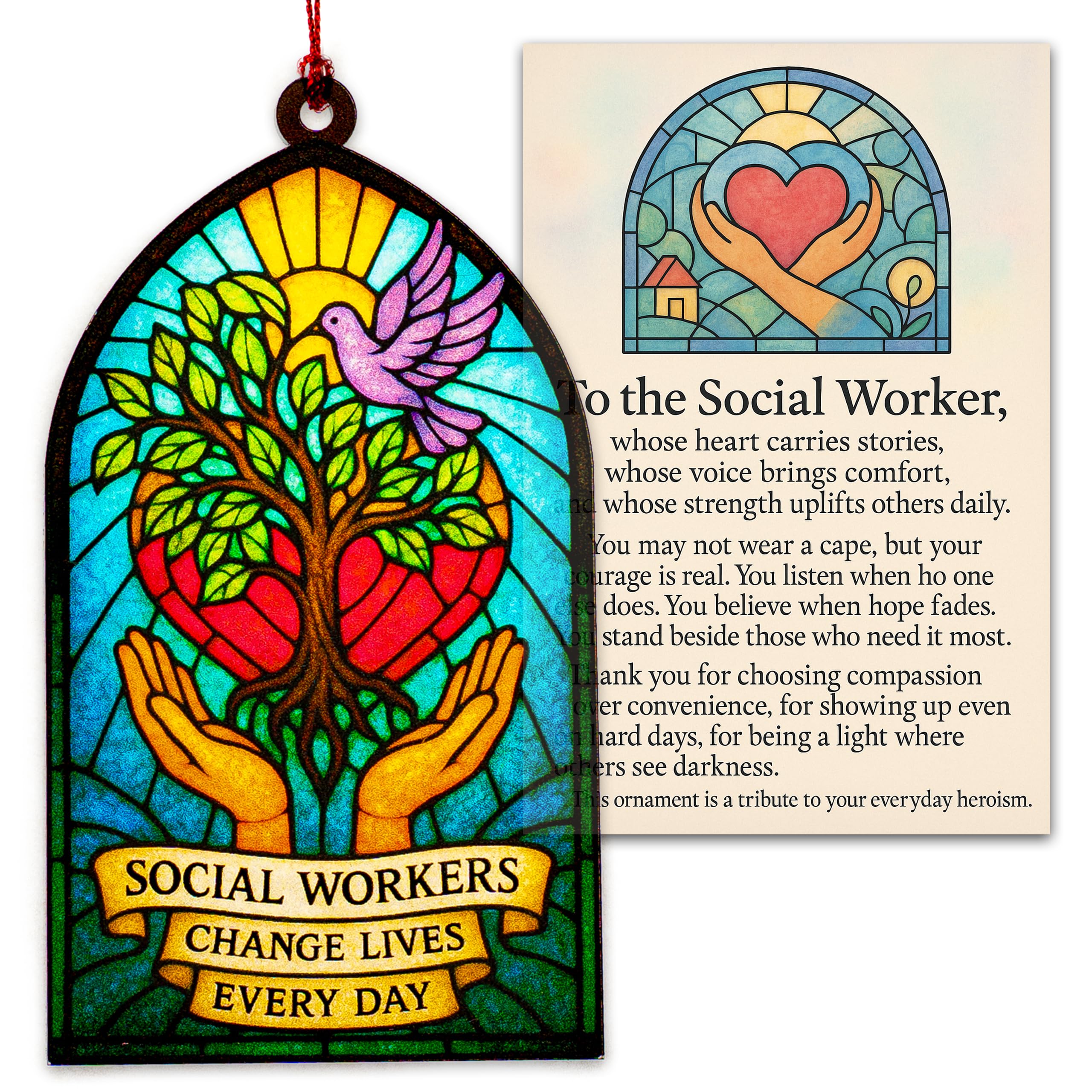 Christmas Social Worker Ornament on tree