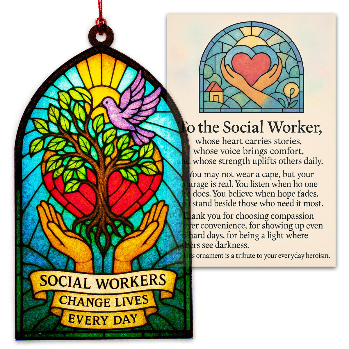 Christmas Social Worker Ornament on tree