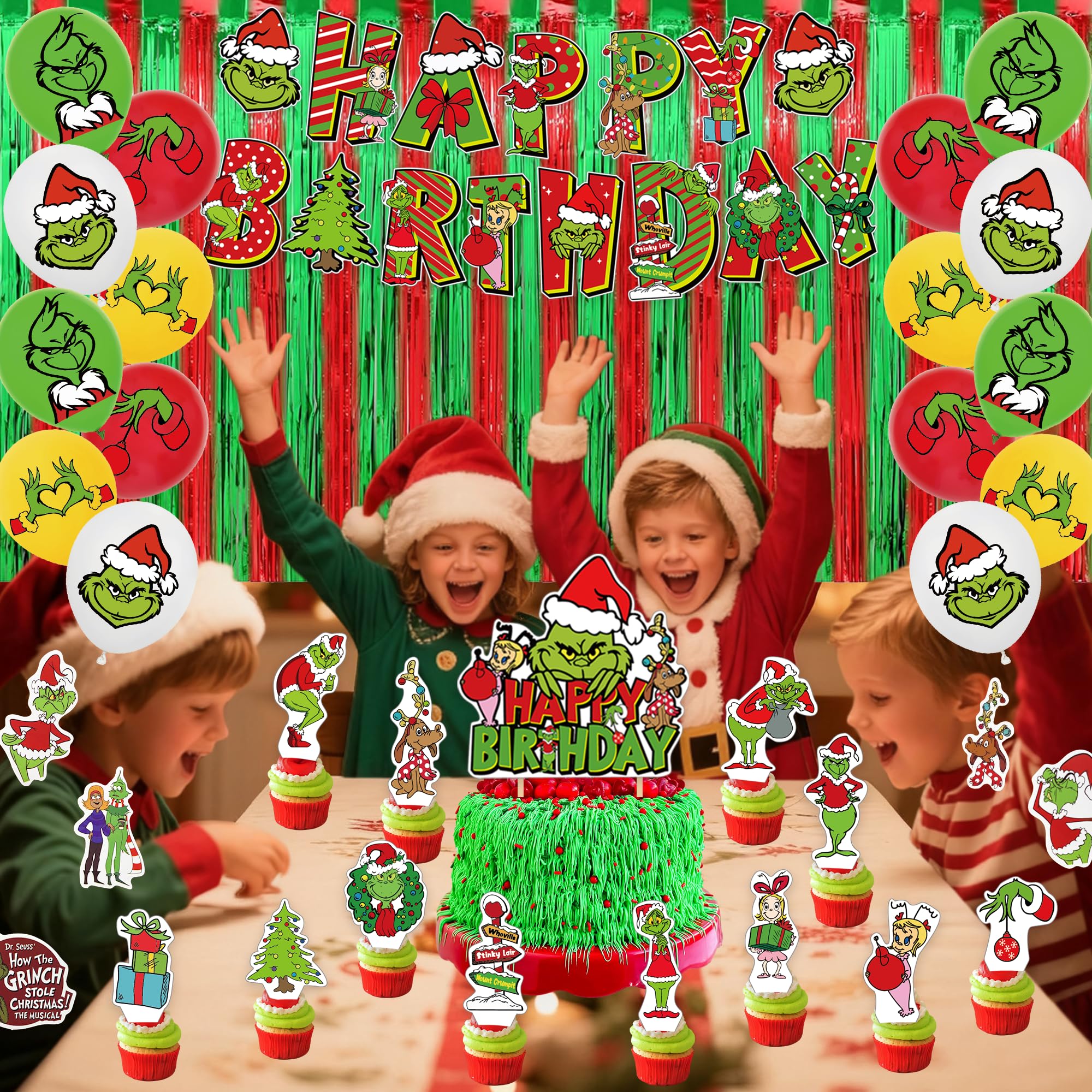 150 Christmas green-haired stickers included in the set