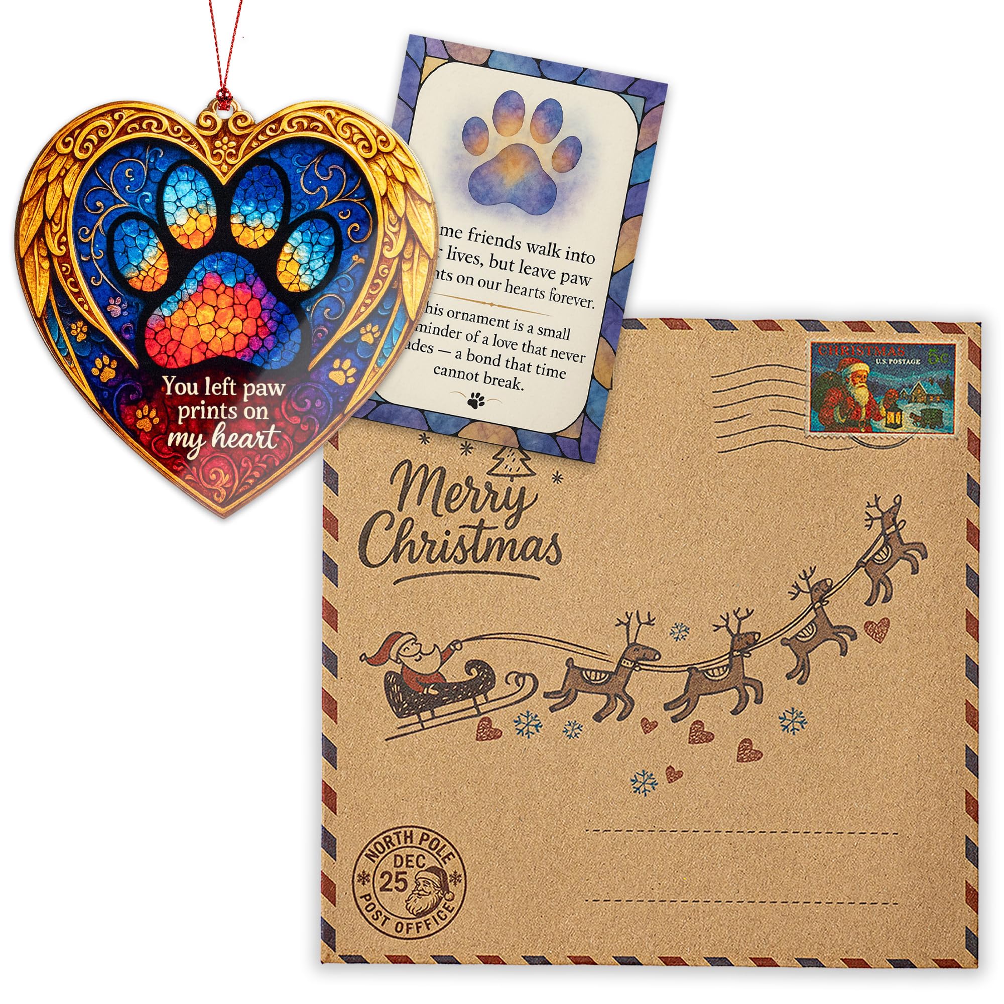 Christmas sympathy ornament for dog remembrance decorative hanging on tree