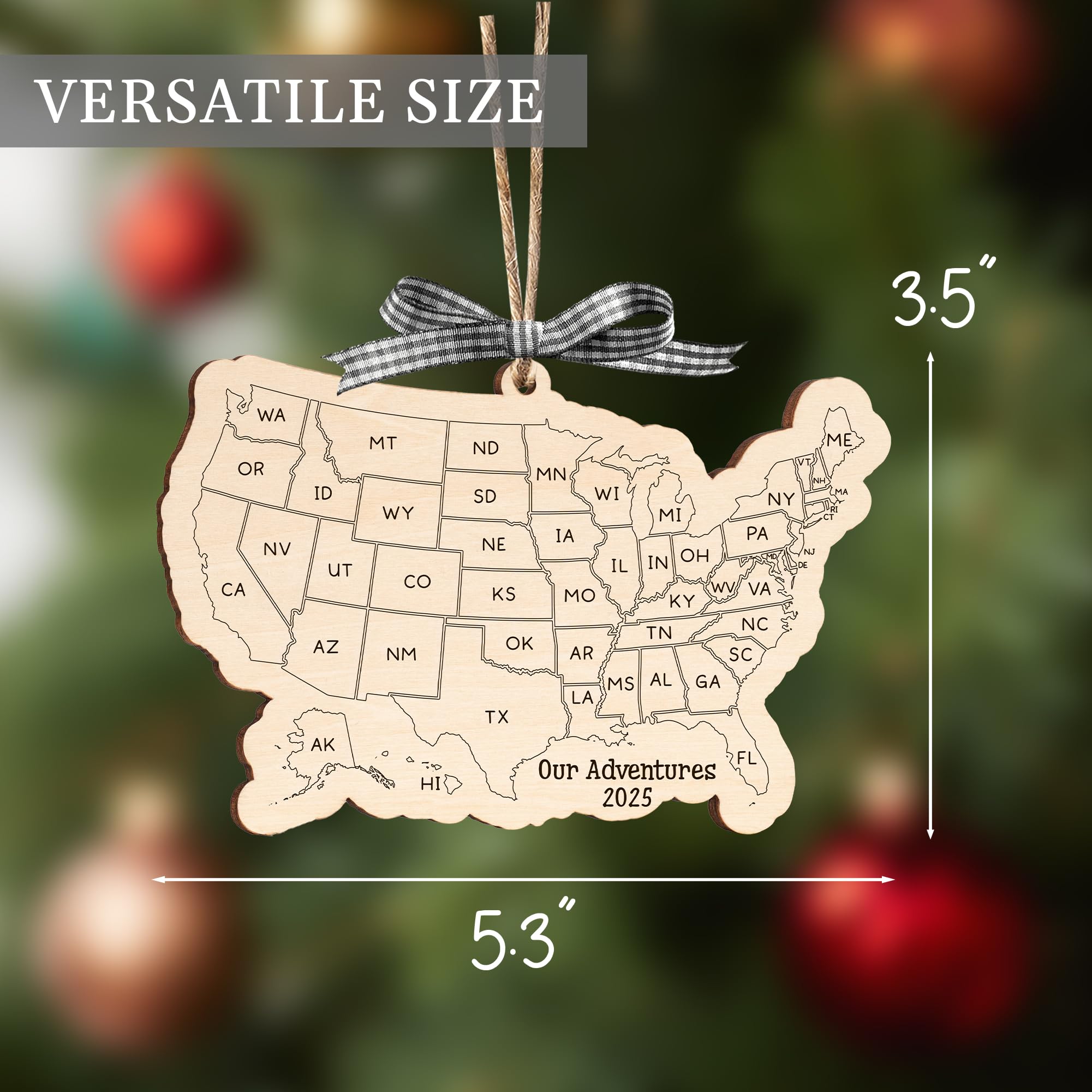 Christmas tree travel ornament made from wood