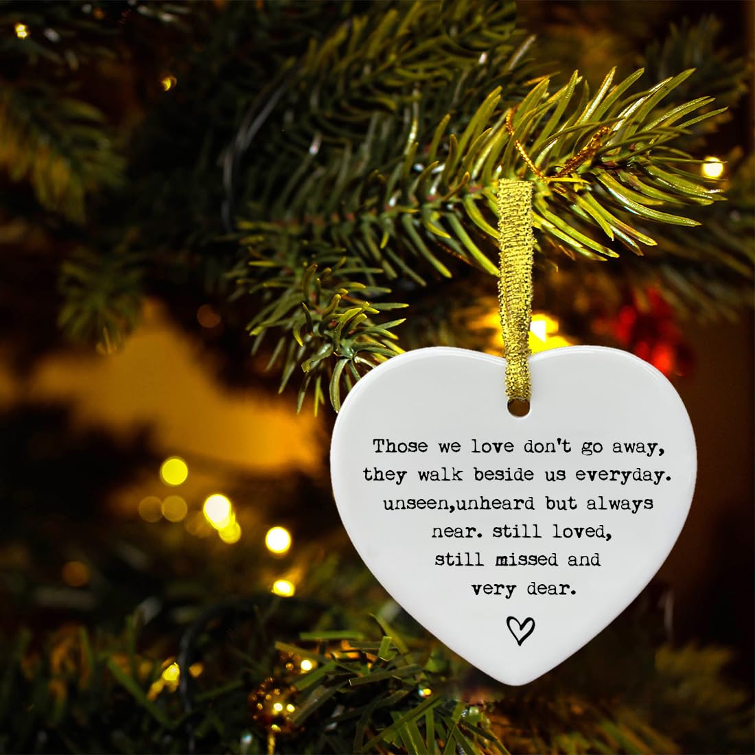 Hanging ceramic heart keepsake for wall or Christmas tree display