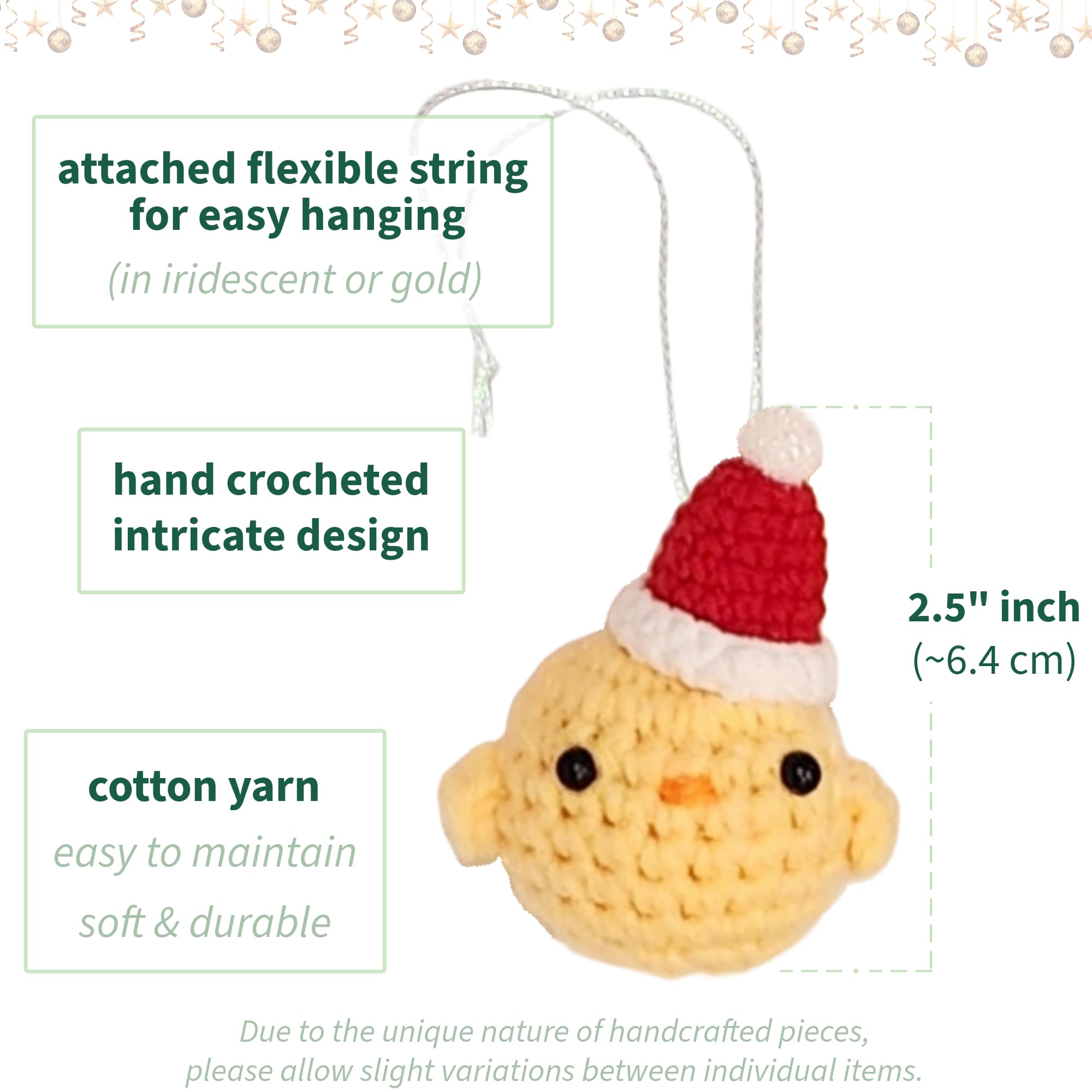 crochet Santa Chick ornament for Christmas tree