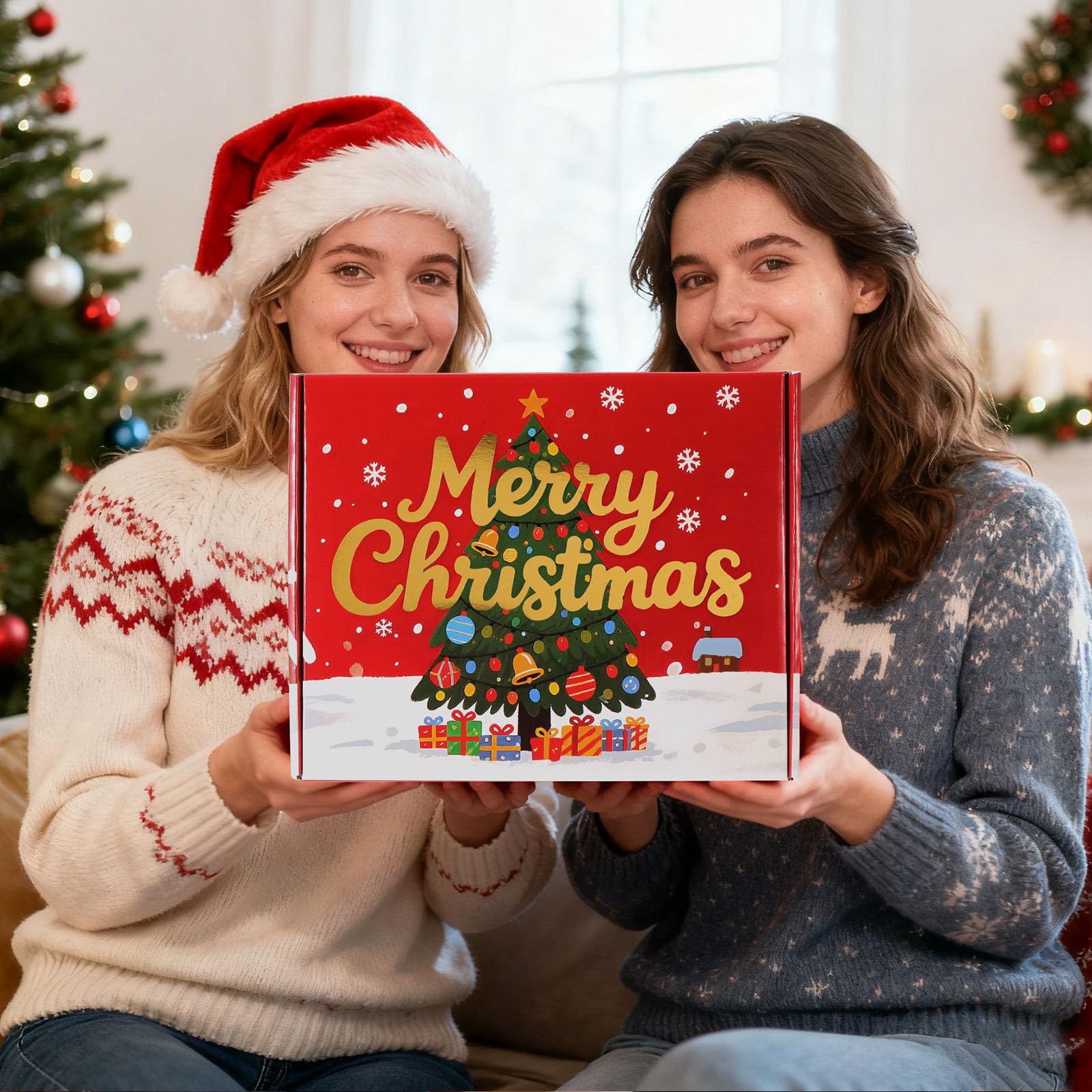 Christmas tree crochet ornament included in gift set