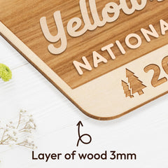 Birch wood national park ornament for Christmas tree