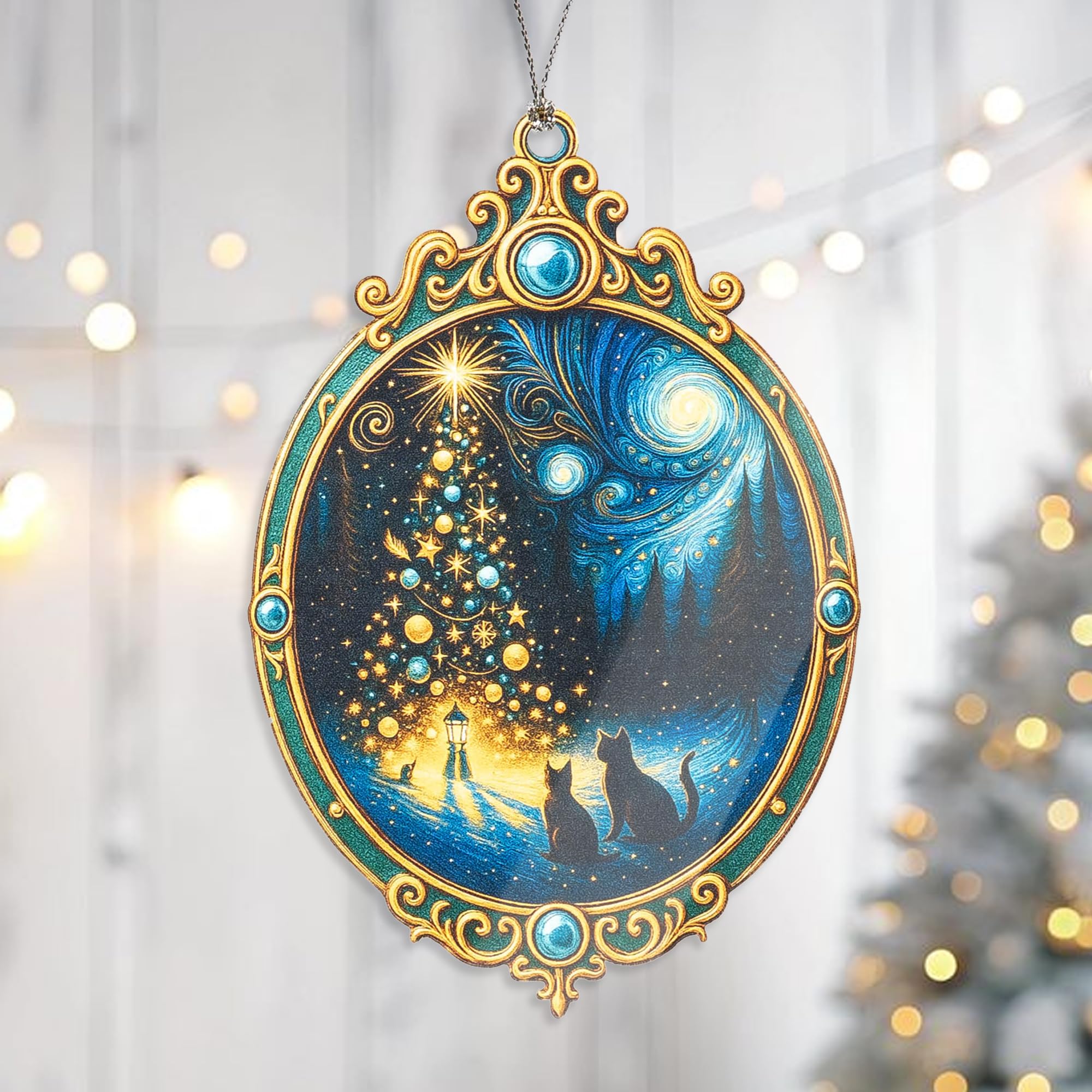 Christmas tree ornament ready to gift and hang