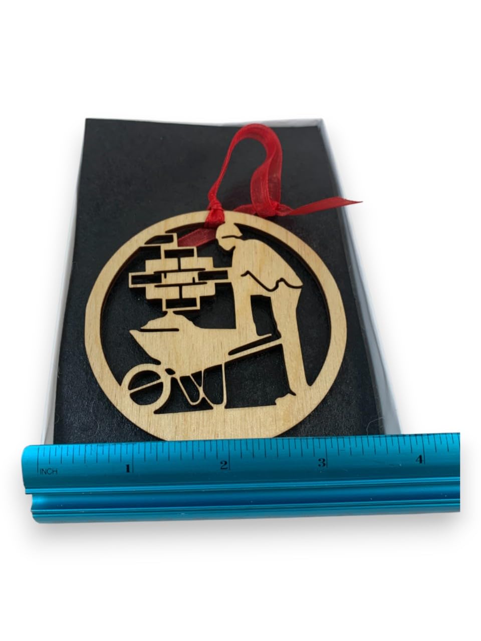 Gift box packaging shown for Brick Layer Masonry Construction Worker ornament