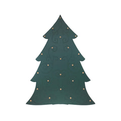 Flat MDF Christmas Tree ornament display for wall with 25 pegs