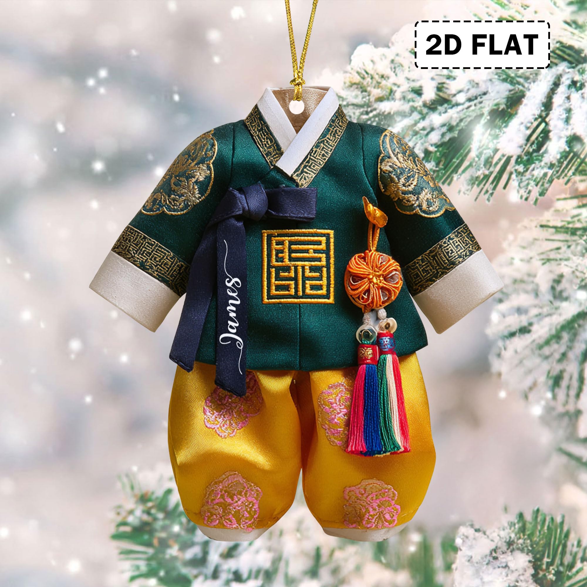 Christmas tree ornament with Korea hanbok design