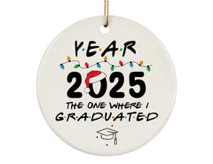 Christmas Tree Ornament Year 2025 two sided ceramic
