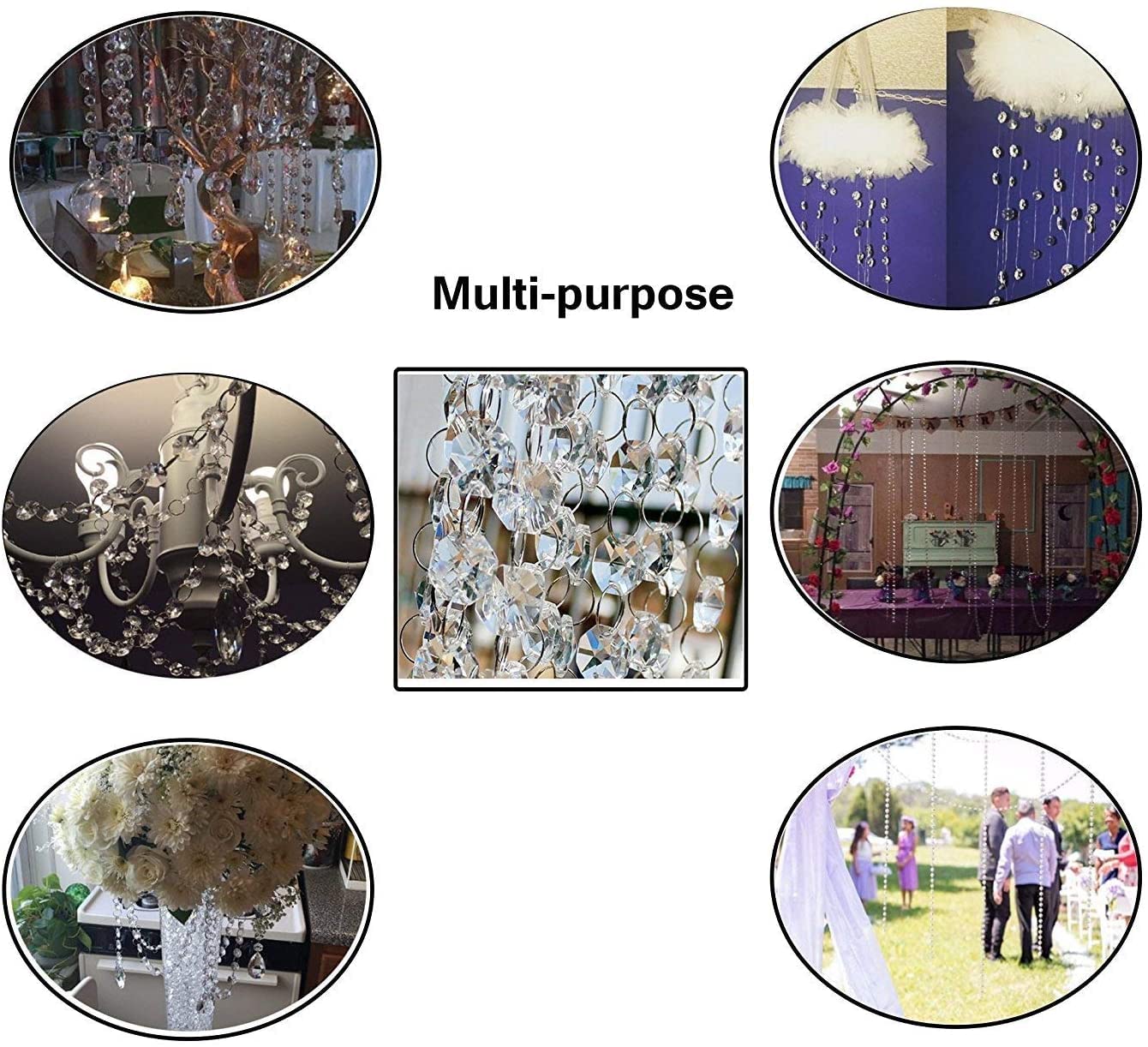 Christmas wedding decor crystal garland pack length per strand