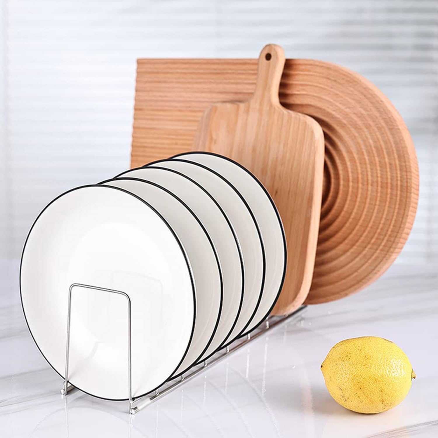 chrome finish cabinet dish rack for plates cutting boards