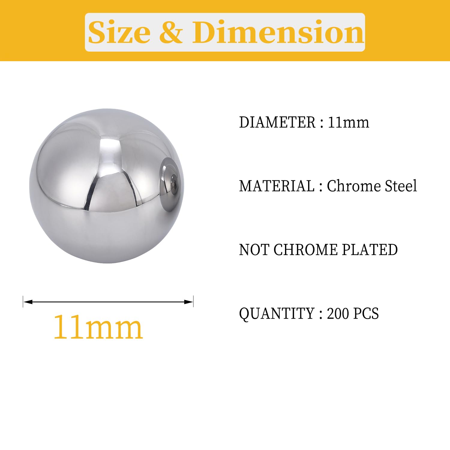 100 piece chrome steel bearing balls included