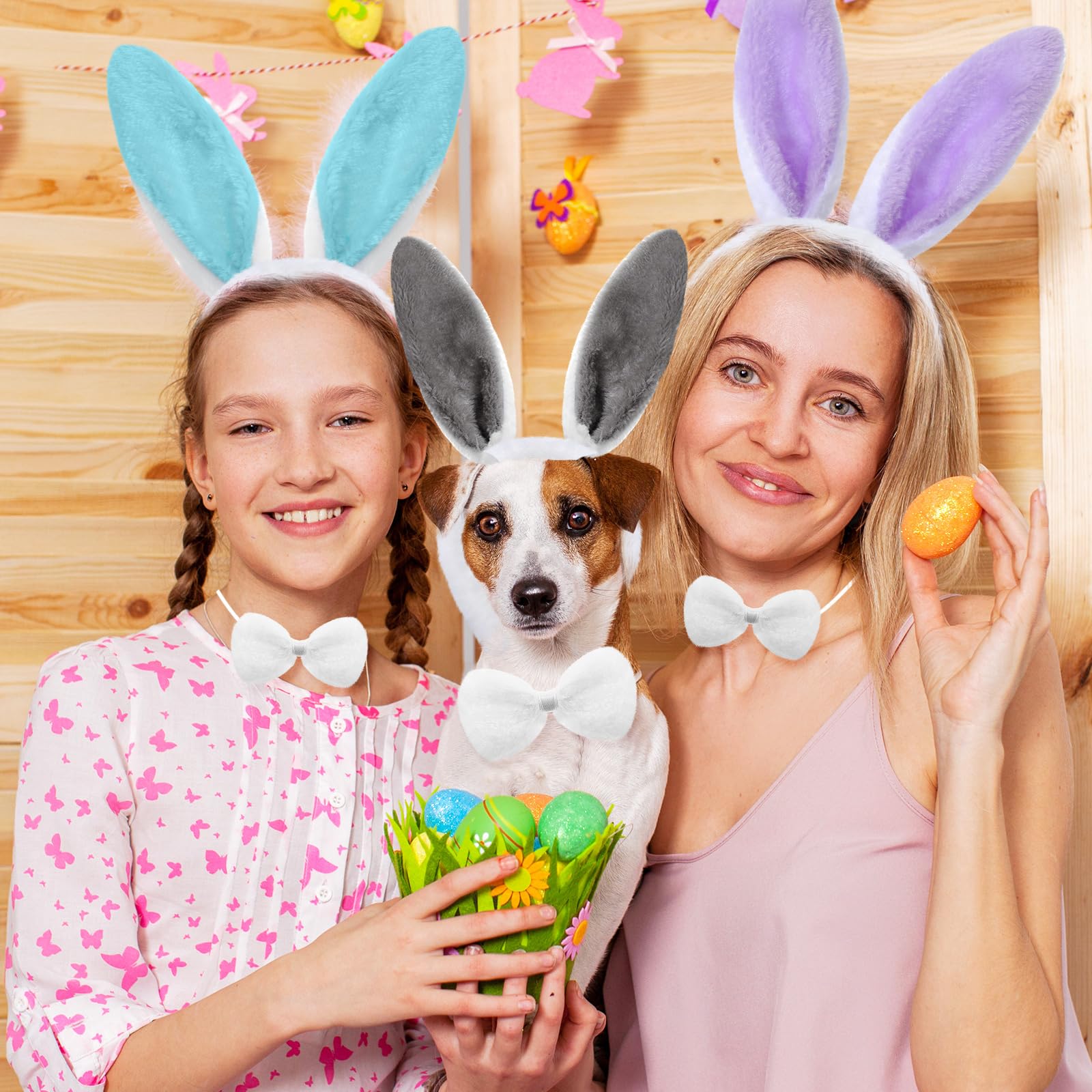 Flexible metal wires inside bunny ears for shaping