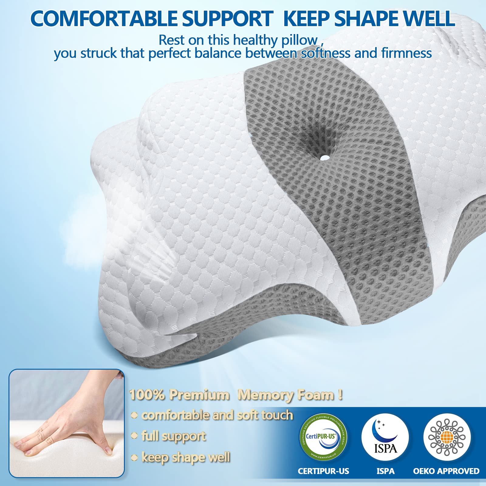 CertiPUR-US and Oeko-Tex certified CHxxy pillow