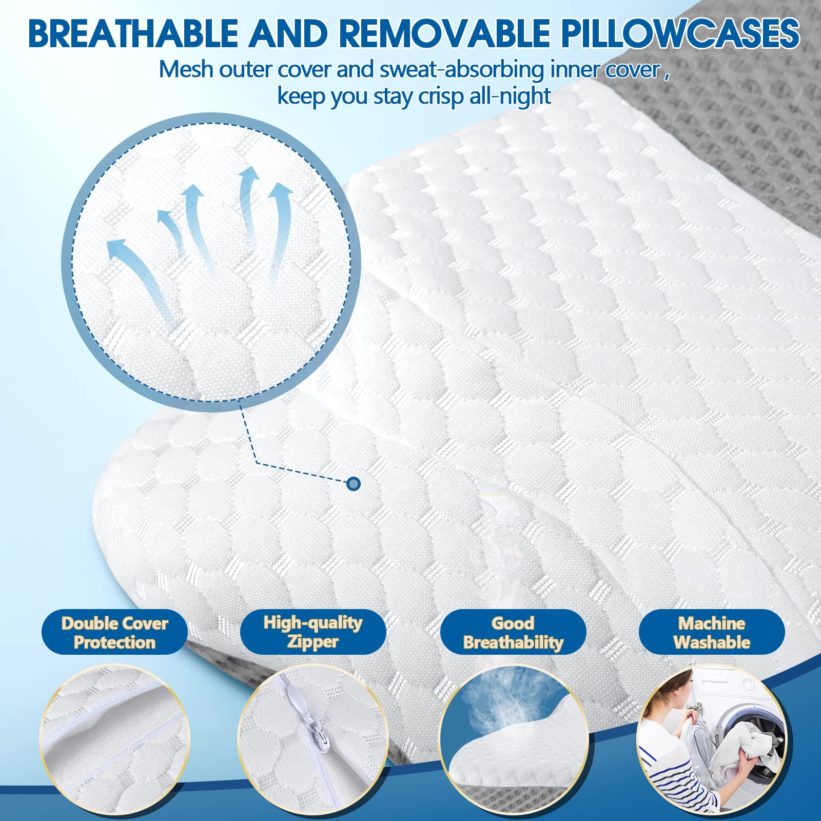 Ice Silk fabric removable washable pillowcase