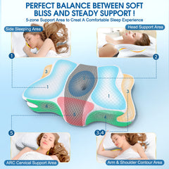 CHxxy neck support pillow for back side stomach sleepers