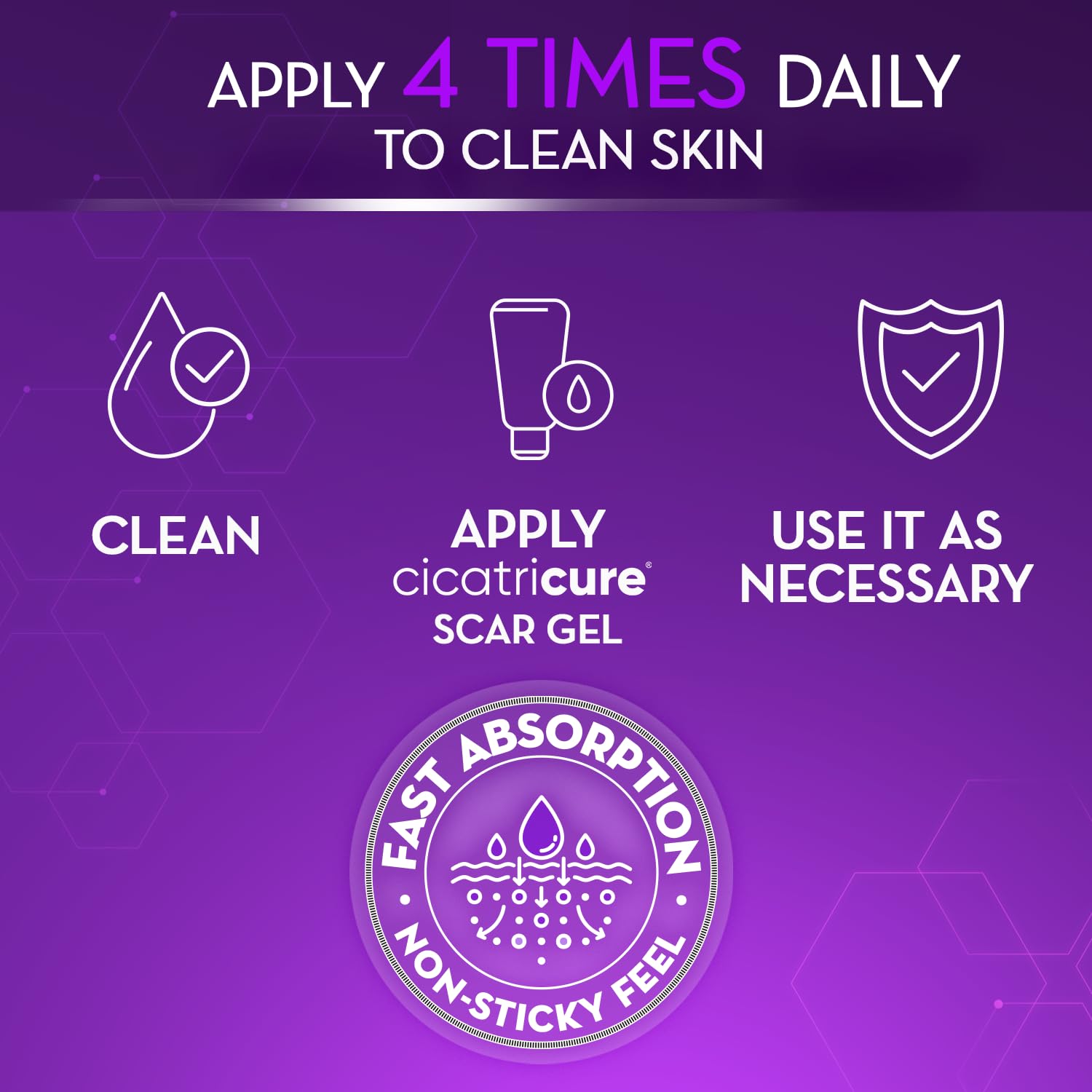 Lightweight non-greasy formula Cicatricure gel application