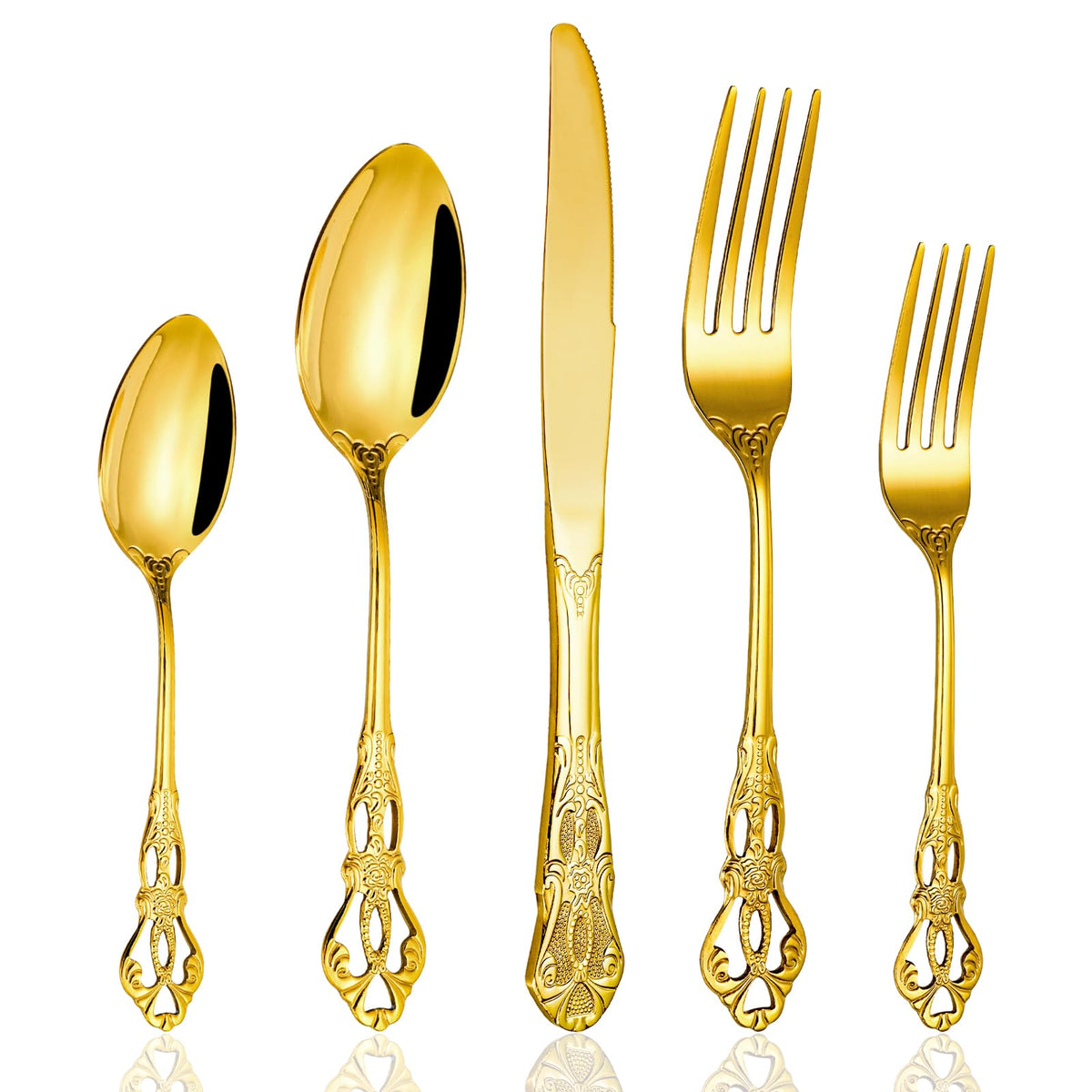 Cididu 40 piece gold silverware set for 8 service for eight guests