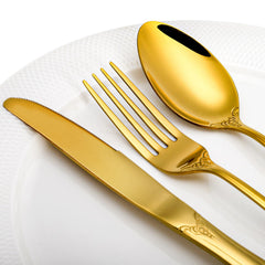Cididu retro royal flatware with carved detailing