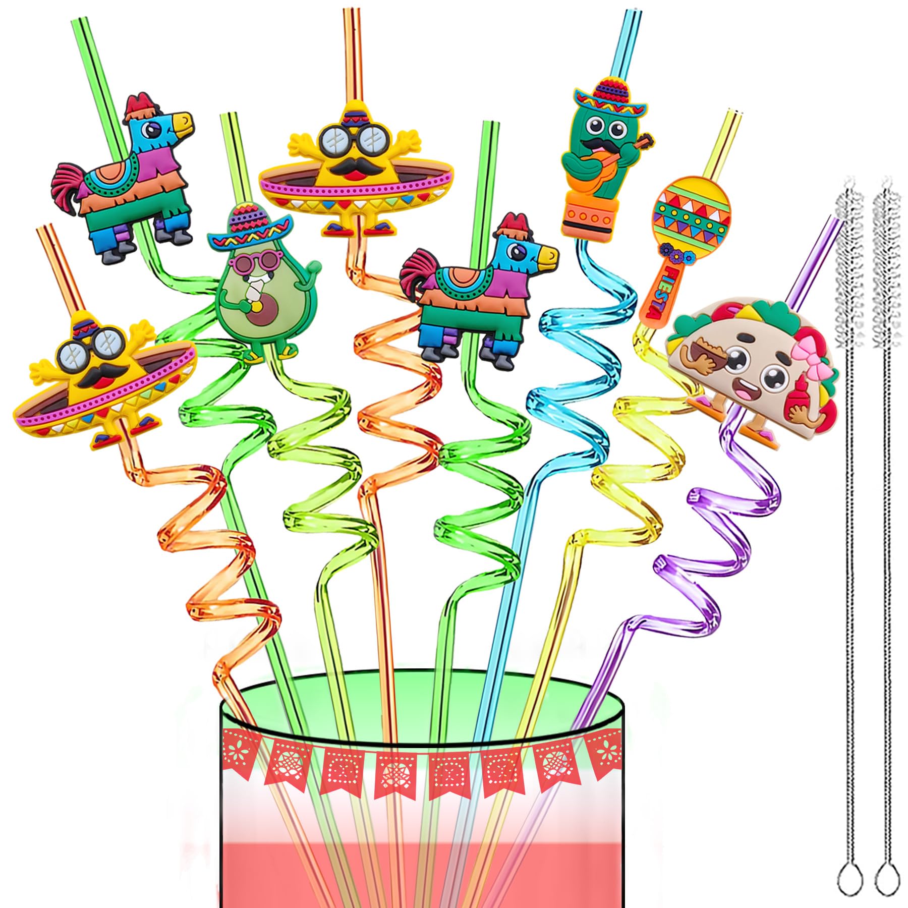 Cinco de Mayo fiesta drinking straws 24 pieces