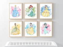 Cinderella Rapunzel Ariel Belle prints from Nistio collection