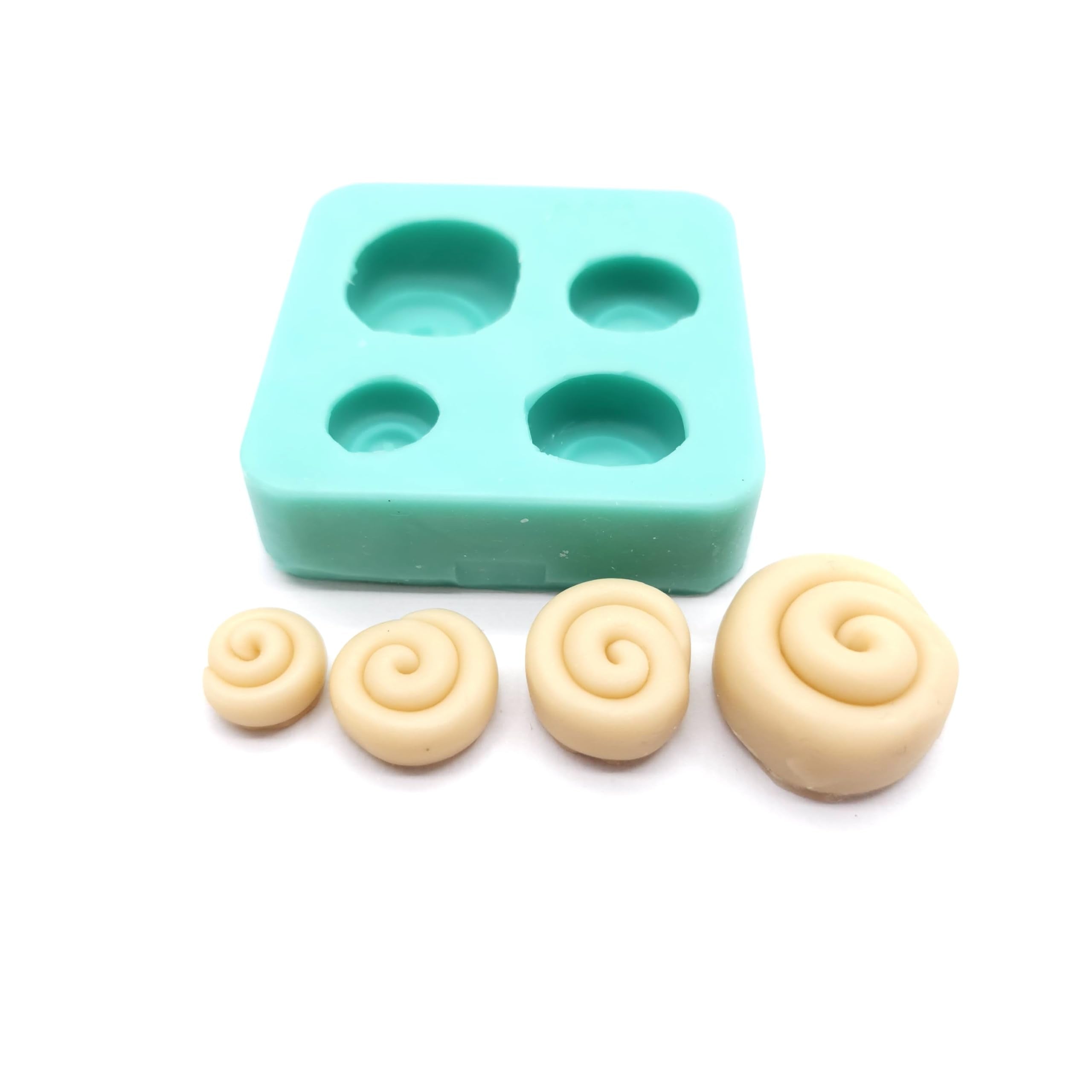 Model H mini multi sizes cinnamon roll mold close up