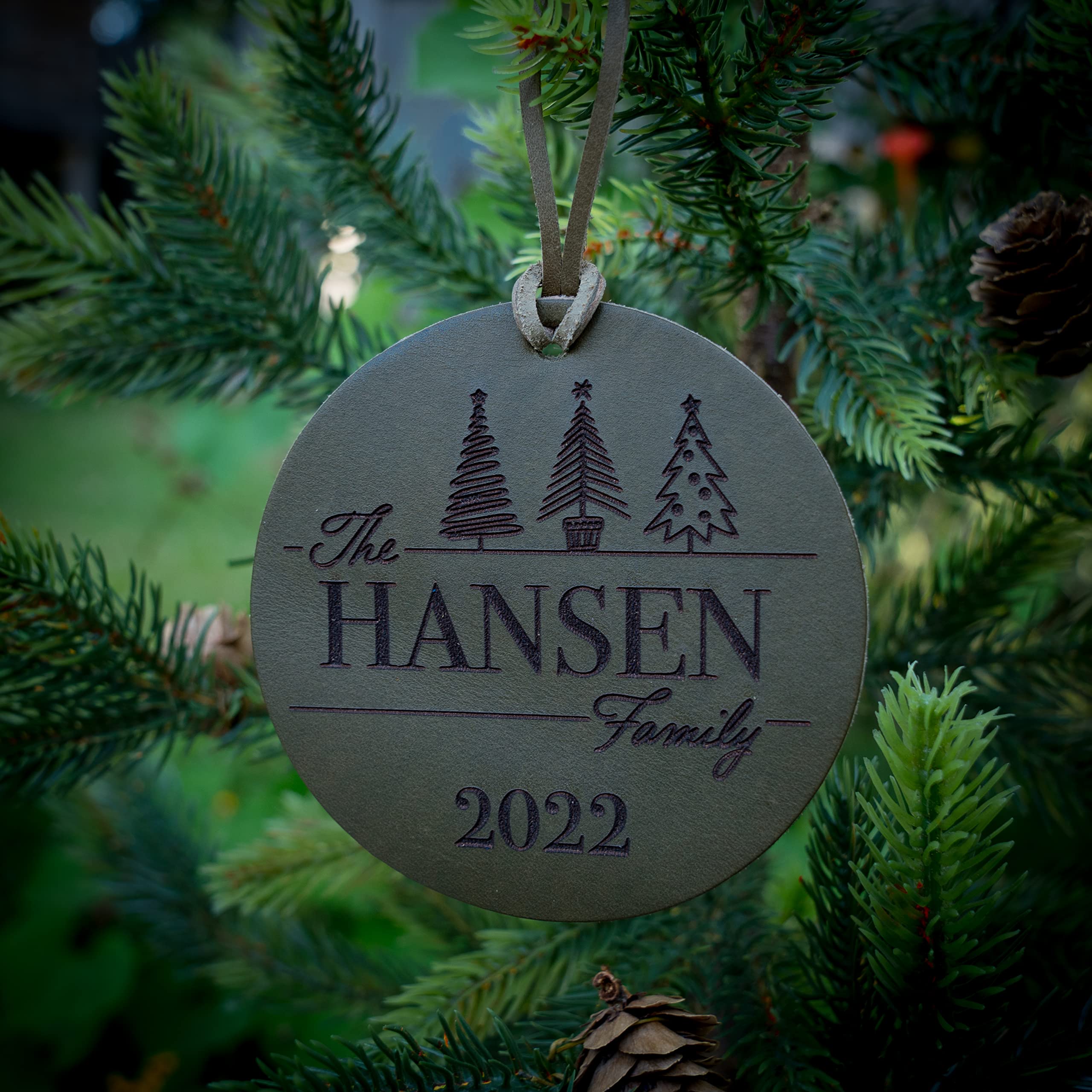 USA made Christmas ornament leather craft alt text