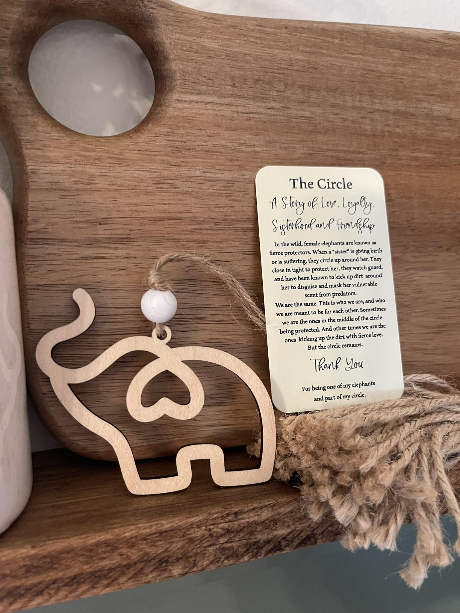 The Circle elephant ornament ideal for friends