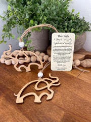 Elephant ornament with card and cotton pouch for gifting