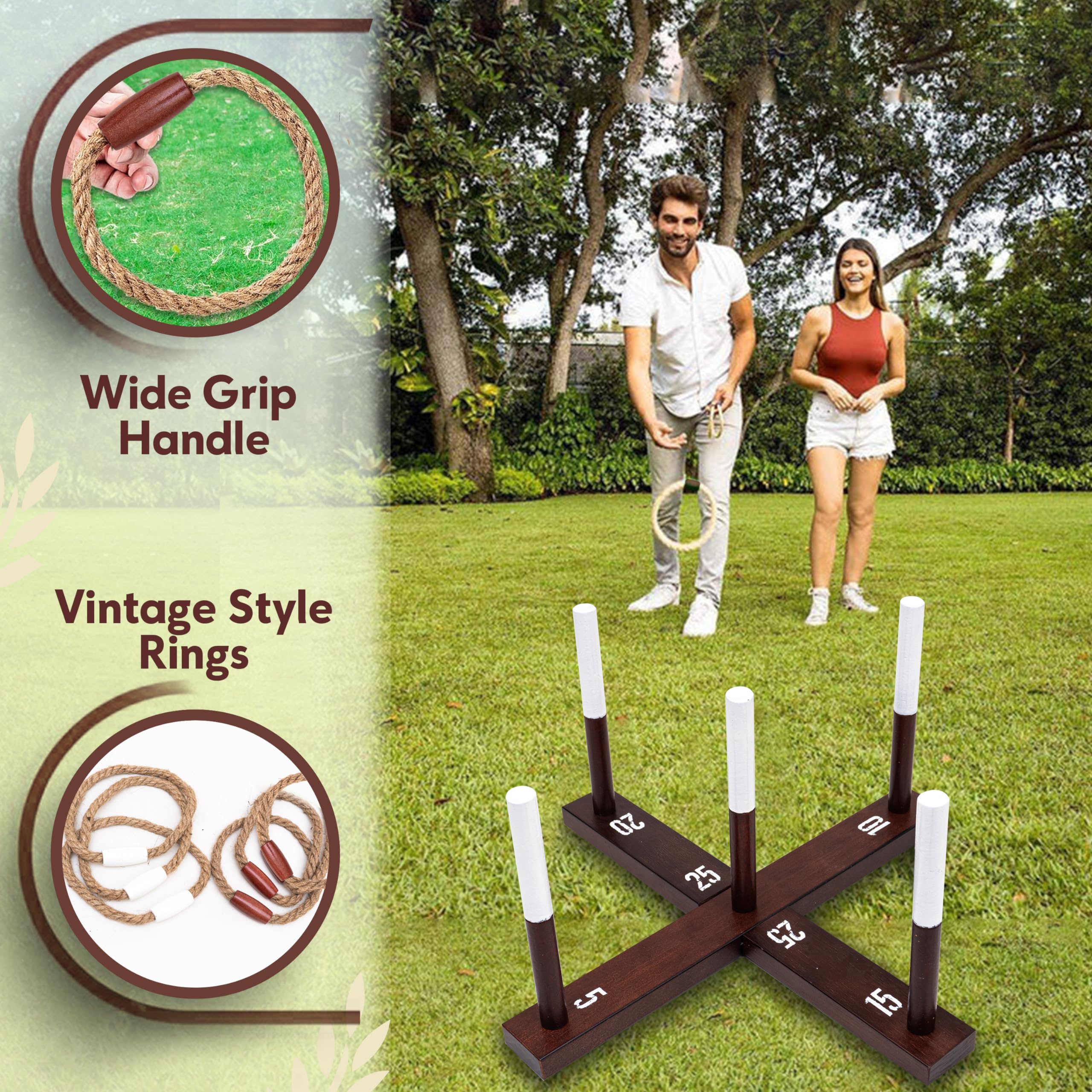 Carry case enables portable setup for ring toss game