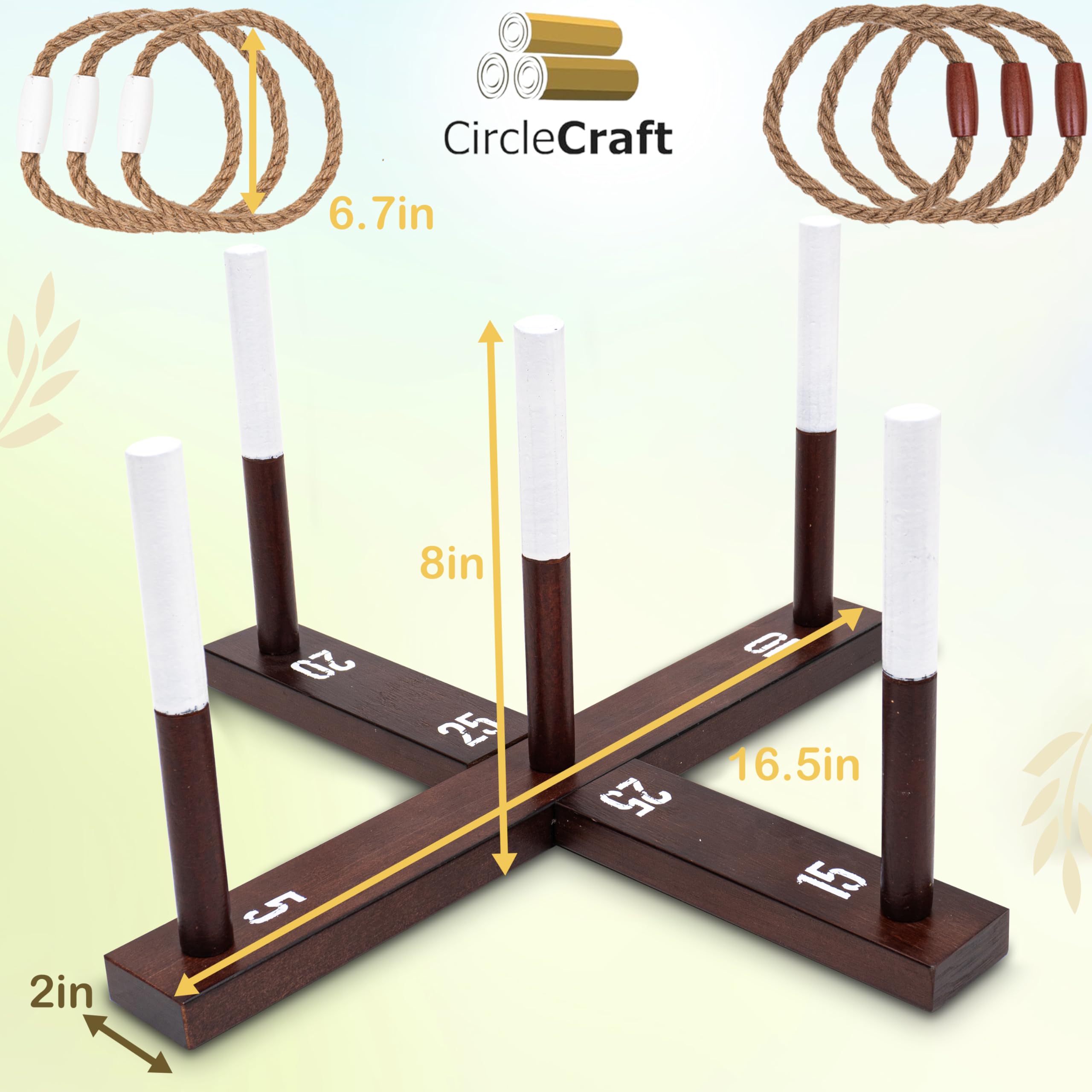 Pine wood outdoor ring toss game outdoors