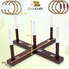 Pine wood outdoor ring toss game outdoors