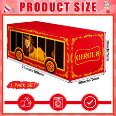 circus theme table cover with lion cage pattern