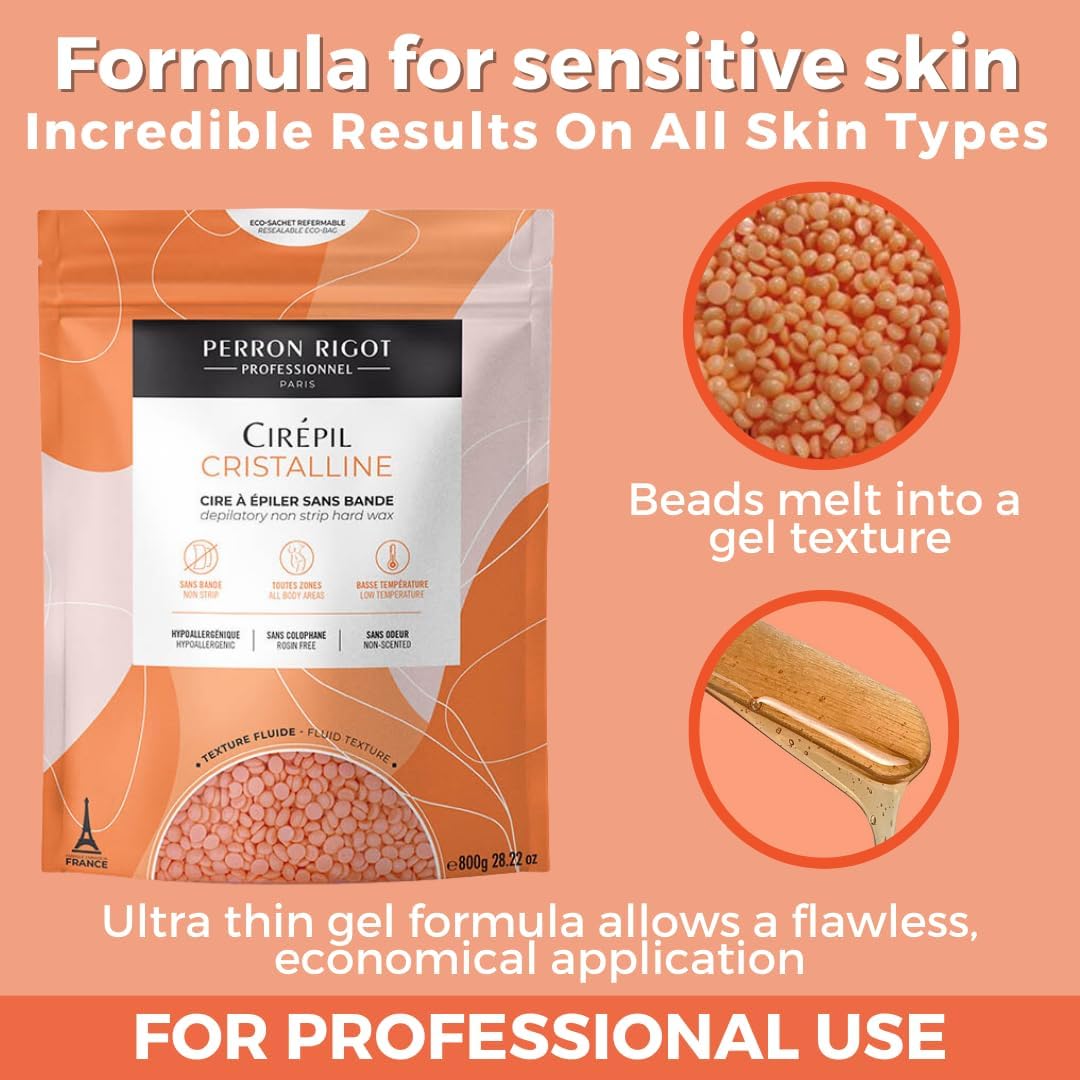 Cristalline 800g wax beads packaging