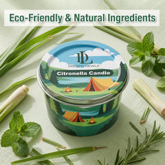 Citronella candle 2.2oz tin designed for outdoor use