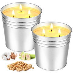 Citronella candles 2 pack with 34oz total and 3 wicks outdoor use