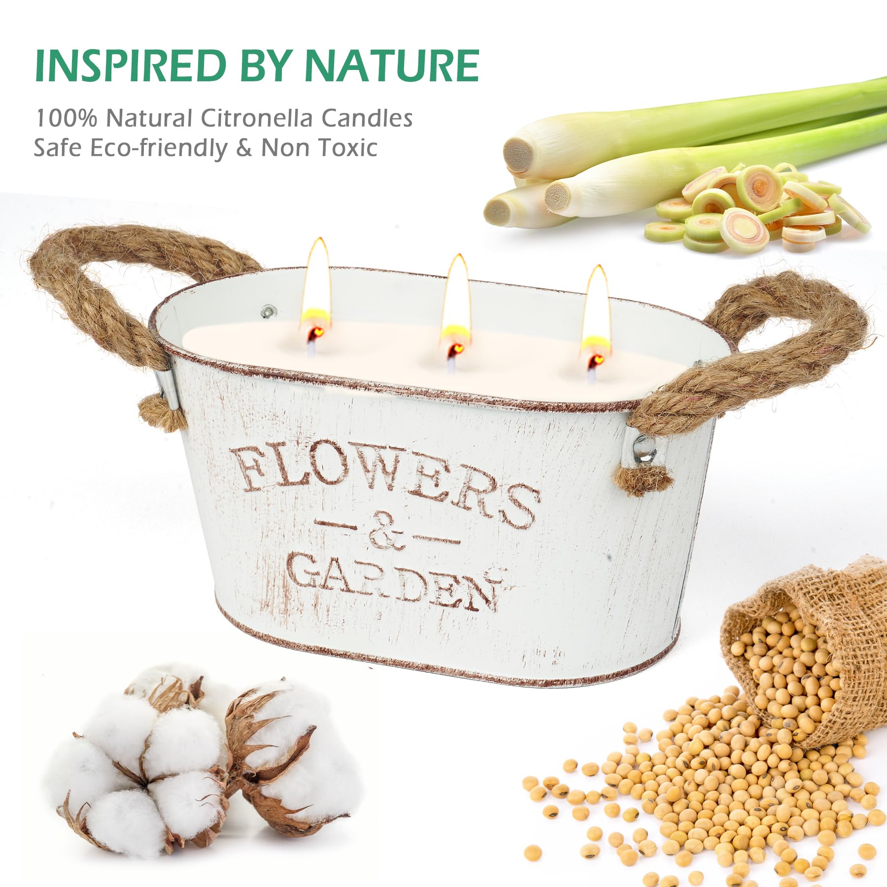 Outdoor citronella candles two-pack packaging tin jar
