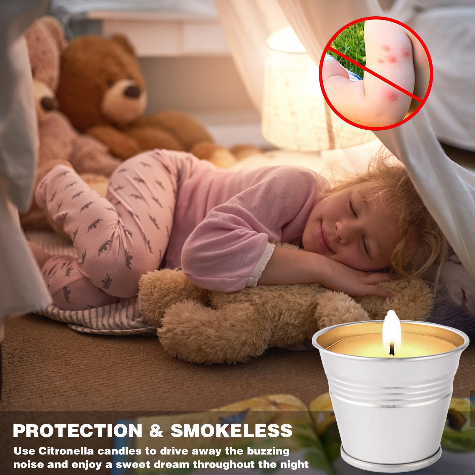 Lead-free wick 2oz citronella candle in tin bucket