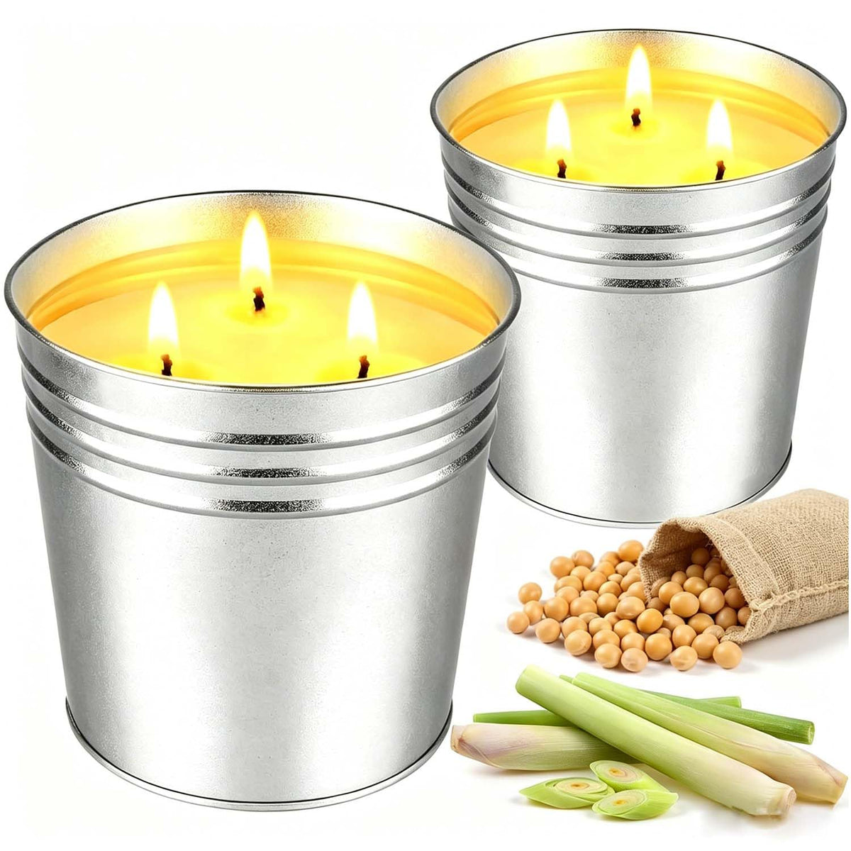 Citronella Candles Outdoor two 17 oz candles in a tin